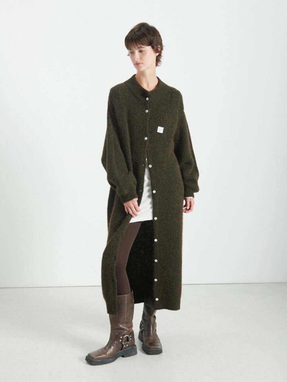 AMERICAN VINTAGE Dark Green Alpaca EAST La Maison AMV Knit Cardigan Coat XS/S